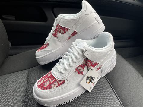 CUSTOM RED DIOR AIR FORCE 1 SHADOW 